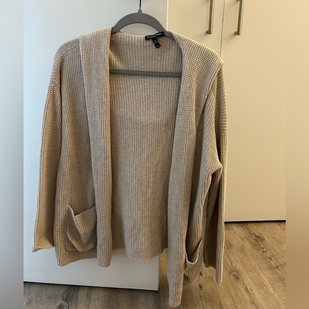 Eileen Fisher Textured Hooded Cardigan